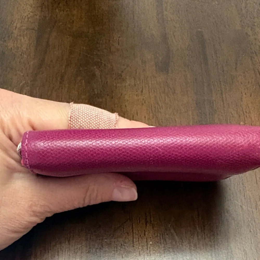 Tiffany & Co. Leather Zip Wallet Pouch Color: Raspberry in Euc. - Picture 10 of 12